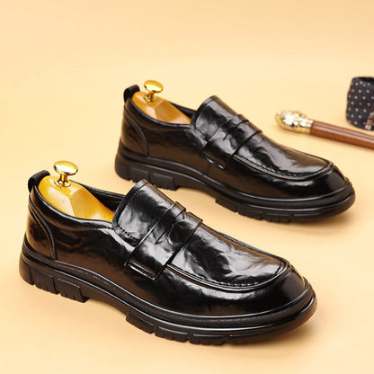 Men’s Leather Loafers – Slip-On Penny Strap – Streamlined Comfort Fit – Smart Casual