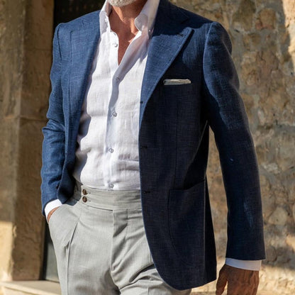 Men’s Blazer – Slim Fit – Lightweight Breathable Fabric – Notched Lapel – 2-Button