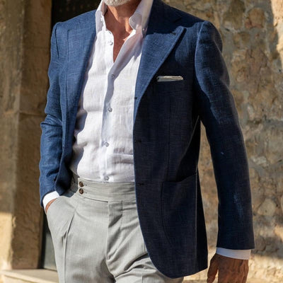 Men’s Blazer – Slim Fit – Lightweight Breathable Fabric – Notched Lapel – 2-Button