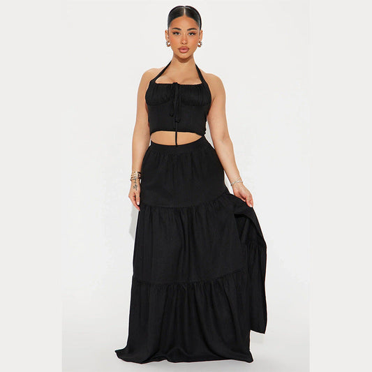 Women’s Maxi Dress – High Waist – Tiered Design – Lightweight Breathable Fabric – Flowing Fit