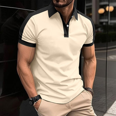 Men’s Polo Shirt – Slim Fit – 100% Cotton – Contrast Collar and Cuff Detail
