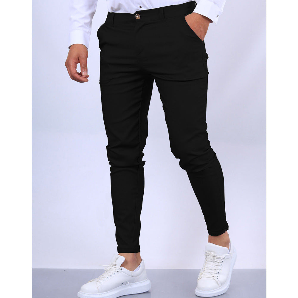 Men’s Tailored Trousers – Slim Fit – Tapered Leg – Stretch Fabric – Smart Casual