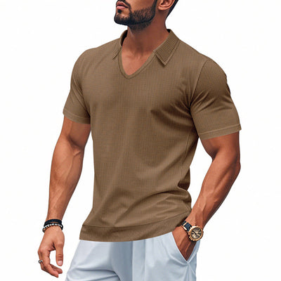 Men’s Polo Shirt – Relaxed Fit – V-Neck – Short Sleeve – Breathable Casual Wear