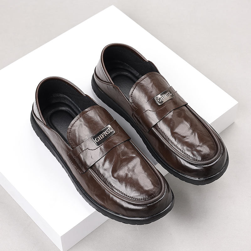 Men’s Leather Loafers – Slip-On Design – Polished Finish – Rubber Sole – Smart Casual Wear
