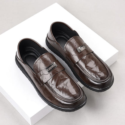 Men’s Leather Loafers – Slip-On Design – Polished Finish – Rubber Sole – Smart Casual Wear