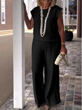 Women’s Two-Piece Set – Sleeveless Top – Wide-Leg Trousers – Lightweight Elegant Fit