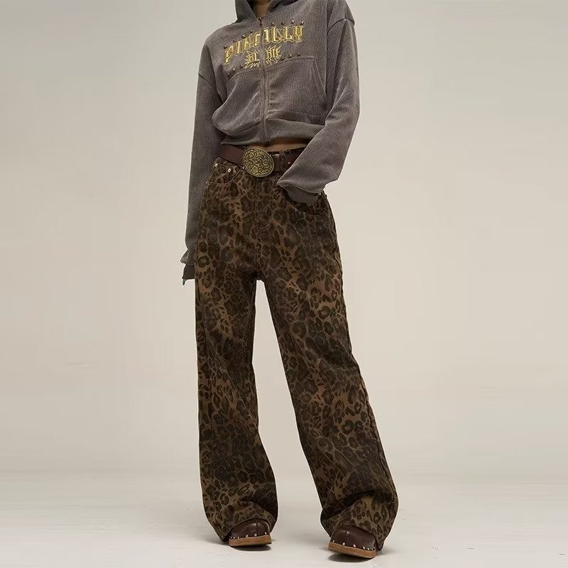 Women's leopard print jeans