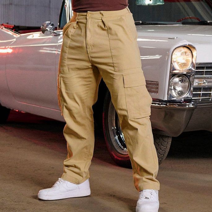 Men’s Cargo Pants – Loose Fit – Straight Leg – Utility Pockets