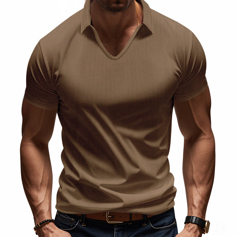 Men’s Polo Shirt – Relaxed Fit – V-Neck – Short Sleeve – Breathable Casual Wear