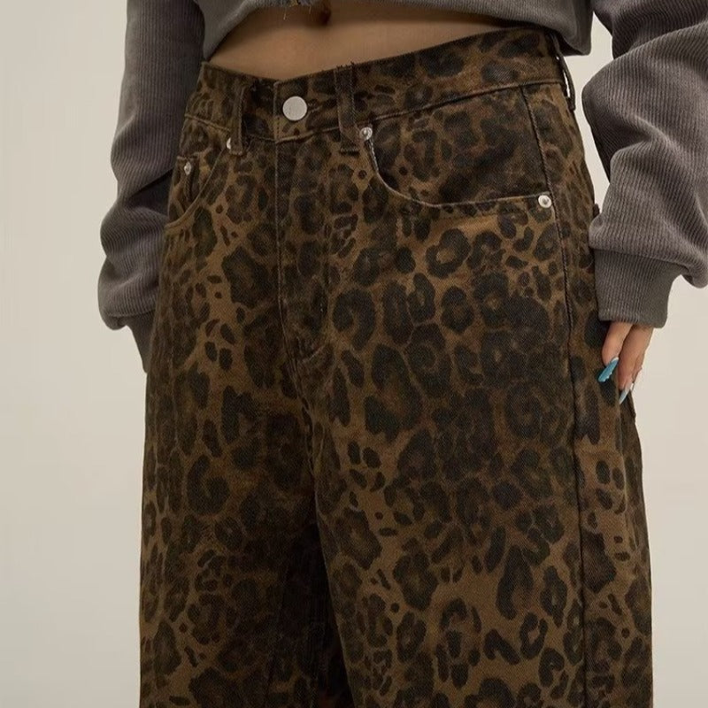 Women's leopard print jeans