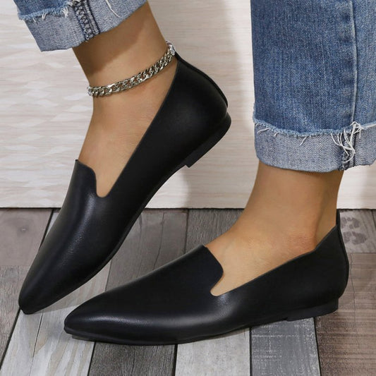 Women’s Pointed-Toe Flats – Slip-On Design – Soft Flexible Material – Streamlined Fit