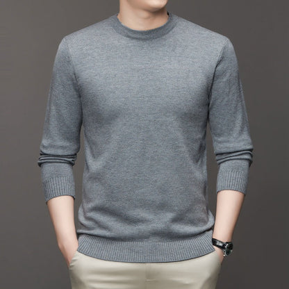 Men’s Knitted Sweater – Slim Fit – Crew Neck – Ribbed Trim – Soft Cotton Blend