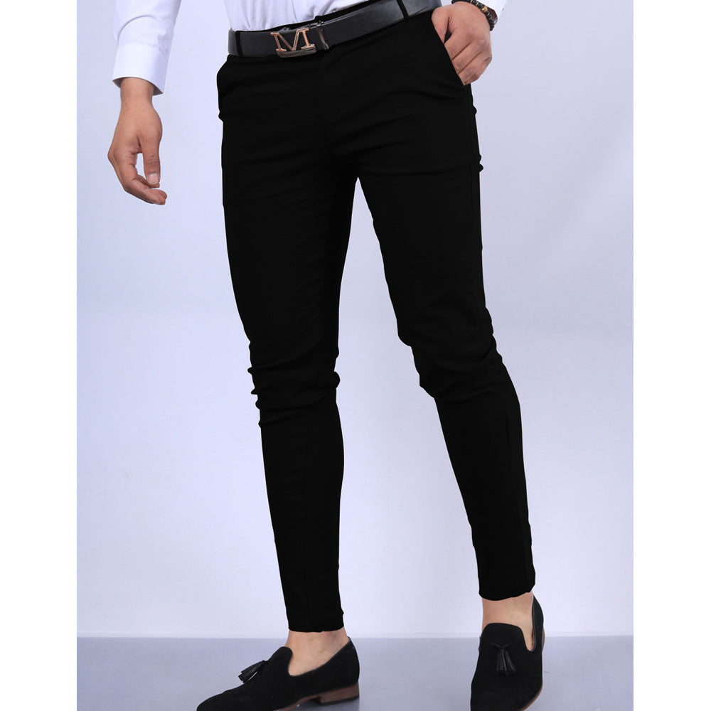 Men’s Dress Pants – Slim Fit – Woven Fabric – Faux Pocket – Full Length Formal Wear