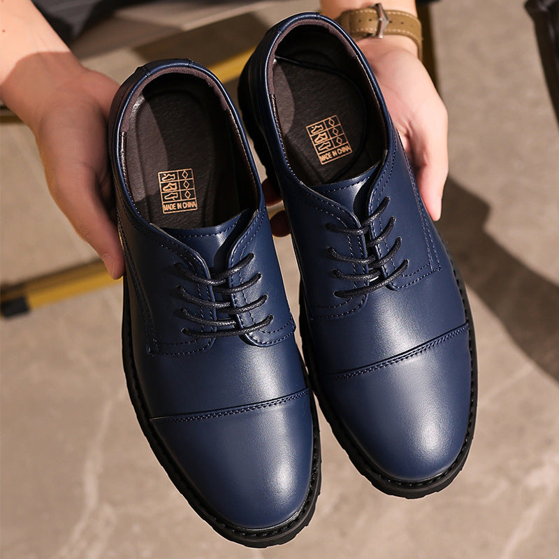 Men’s Derby Shoes – Leather – Cap Toe – Formal Fit – Rubber Sole – Classic Style