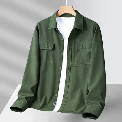 Men’s Long Sleeve Shirt – Relaxed Fit – Button-Up – Utility Pockets – Lightweight Breathable