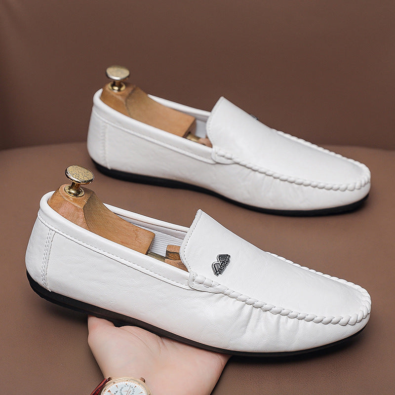 Men’s Leather Loafers – Slip-On – Rounded Toe – Hand-Stitched – Smart Casual Style