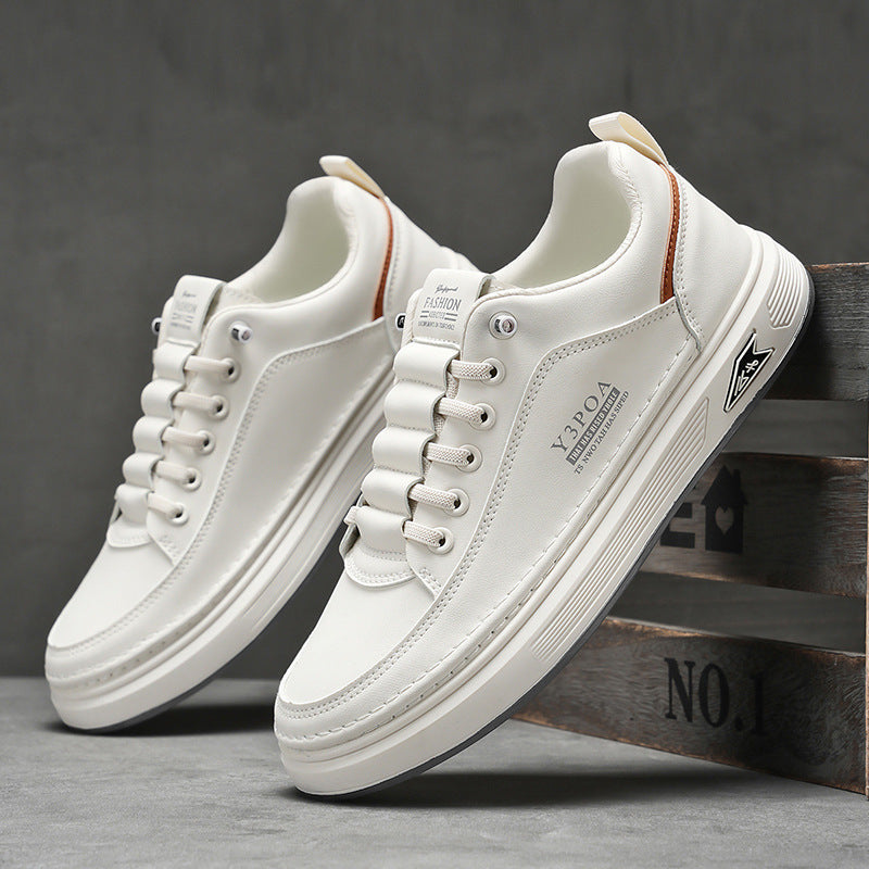 Men’s Sneakers – Synthetic Leather – Thick Sole – Lace-Up – Casual Street Style