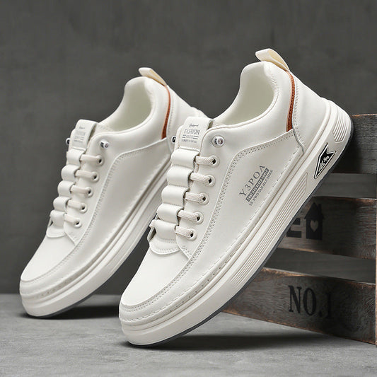 Men’s Sneakers – Synthetic Leather – Thick Sole – Lace-Up – Casual Street Style