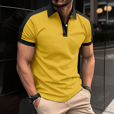 Men’s Polo Shirt – Slim Fit – 100% Cotton – Contrast Collar and Cuff Detail