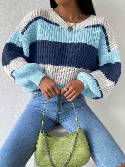 Women’s Pullover Sweater – Chunky Knit – Oversized Fit – Long Sleeve Casual Crew Neck