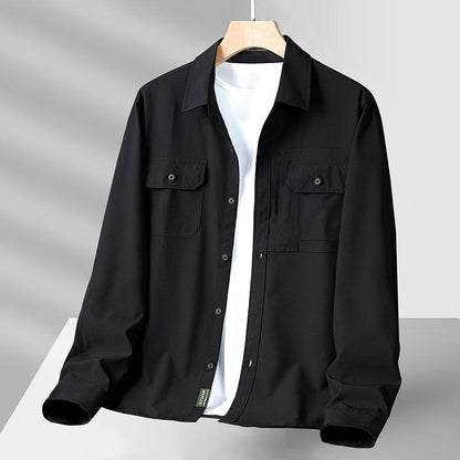 Men’s Long Sleeve Shirt – Relaxed Fit – Button-Up – Utility Pockets – Lightweight Breathable