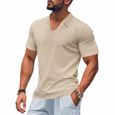 Men’s Polo Shirt – Relaxed Fit – V-Neck – Short Sleeve – Breathable Casual Wear