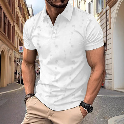 Men’s Polo Shirt – Slim Fit – Cotton Blend – Distressed Design – Casual Wear