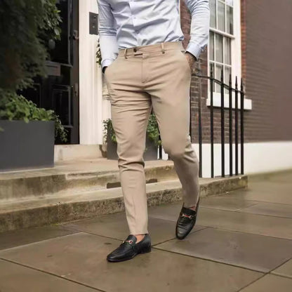Men’s Trousers – Slim Fit – Tapered Leg – Cotton Blend – Business Casual Style