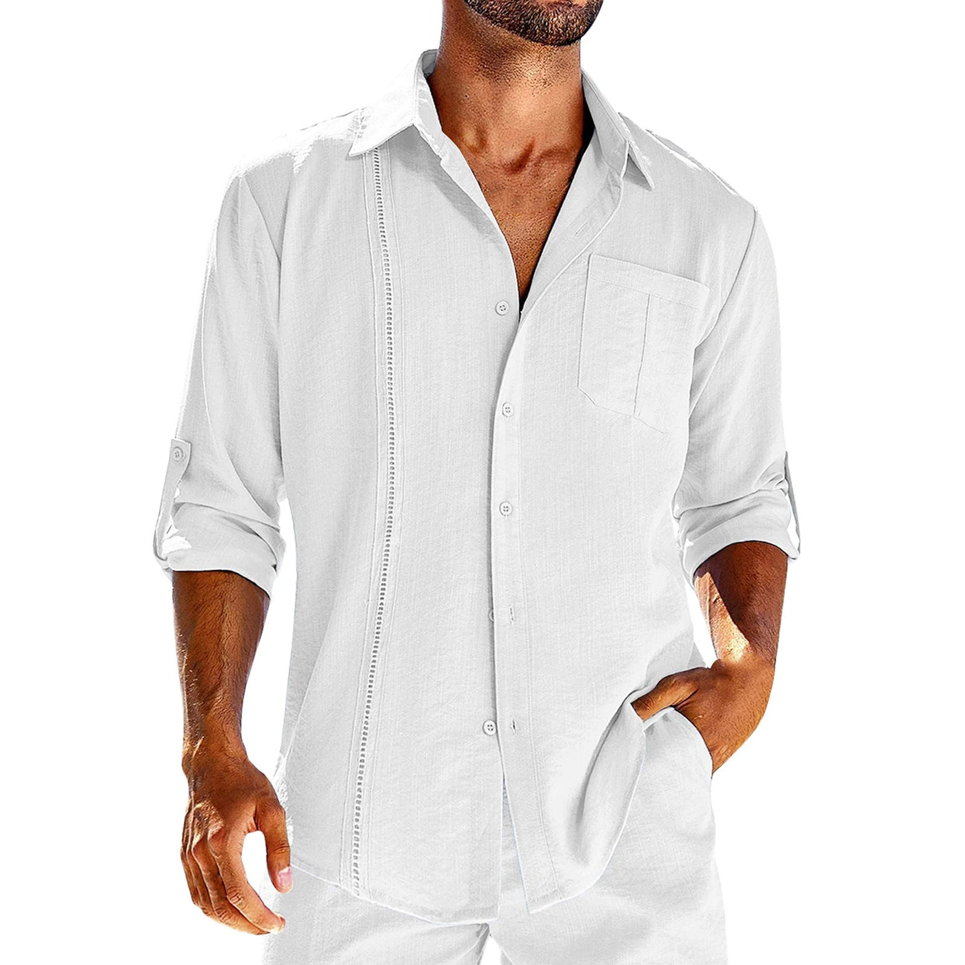 Men’s Casual Shirt – Natural Fibers – Relaxed Fit – Button Down – Long Sleeves
