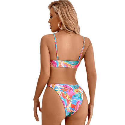 Women’s Bikini Set – Triangle Top – High-Cut Bottom – Stretchy Breathable Fabric