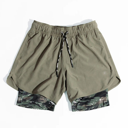 Men’s Training Shorts – Relaxed Fit – Compression Liner – Drawstring Waist