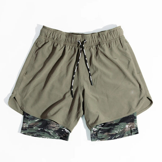 Men’s Training Shorts – Relaxed Fit – Compression Liner – Drawstring Waist