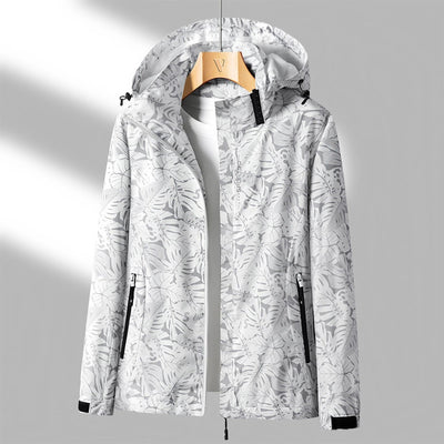 Women’s Waterproof Jacket – Lightweight Wind-Resistant – Adjustable Hood – Zip Pockets