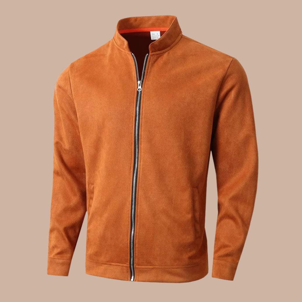 Men’s Casual Jacket – Slim Fit – Mock Neck – Zipper Front – Lightweight Soft Fabric