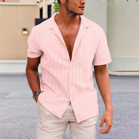 Men’s Short Sleeve Shirt – Classic Fit – Button-Up Casual Style