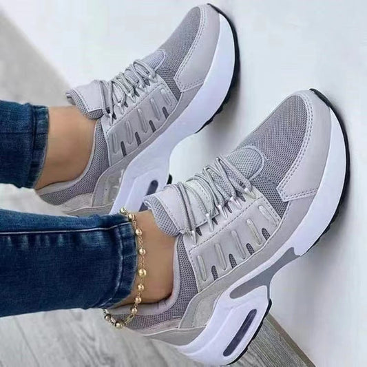 Women’s Orthopedic Athletic Shoes – Breathable Mesh – Wedge Heel – Lace-Up Supportive Fit