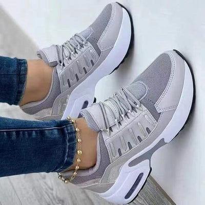 Women’s Orthopedic Athletic Shoes – Breathable Mesh – Wedge Heel – Lace-Up Supportive Fit