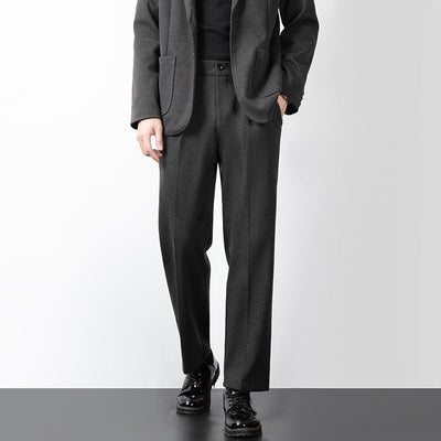 Men's Tailored Trousers – Wool Blend – Slim Fit – Full Length Formal Wear