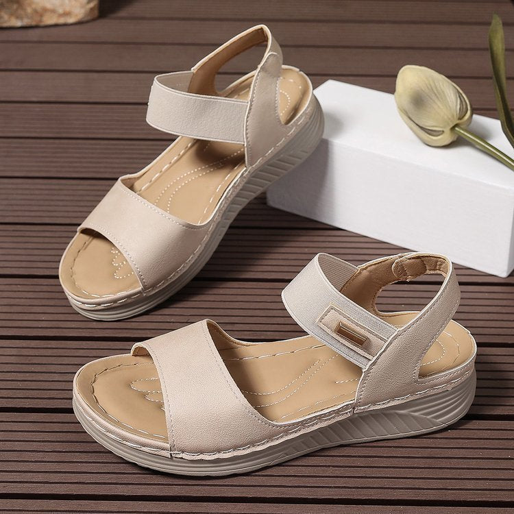 Women’s Sandals – Open Toe – Cushioned Footbed – Slip-On with Ankle Strap – Soft Material
