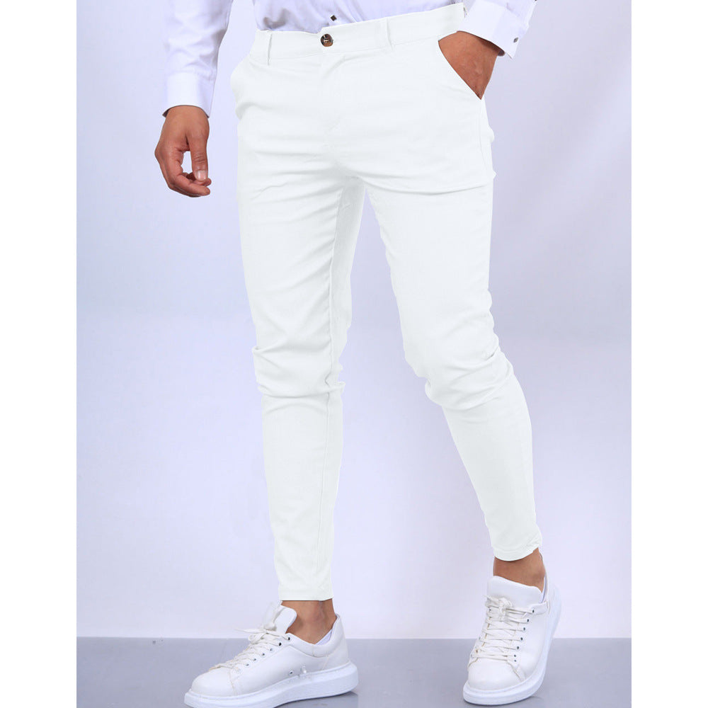 Men’s Tailored Trousers – Slim Fit – Tapered Leg – Stretch Fabric – Smart Casual