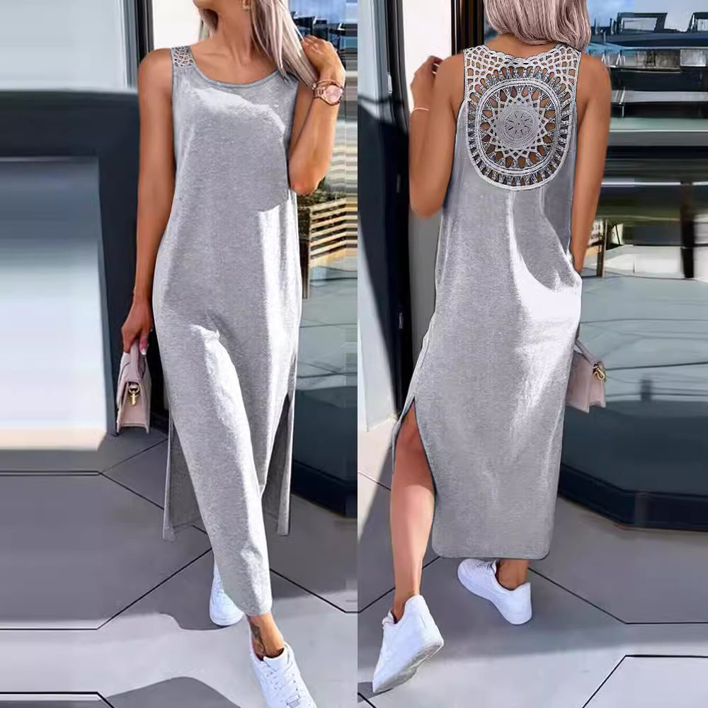 Women’s Maxi Dress – Relaxed Fit – Lace Back