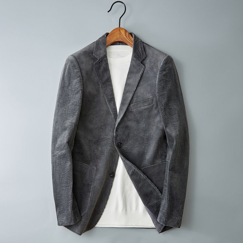 Men’s Corduroy Jacket – Structured Fit – Notched Lapel – Single-Breasted Smart Casual
