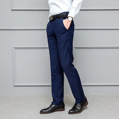 Men’s Business Trousers – Slim Fit – Flat Front – Stretch – Wrinkle-Resistant – Full Length