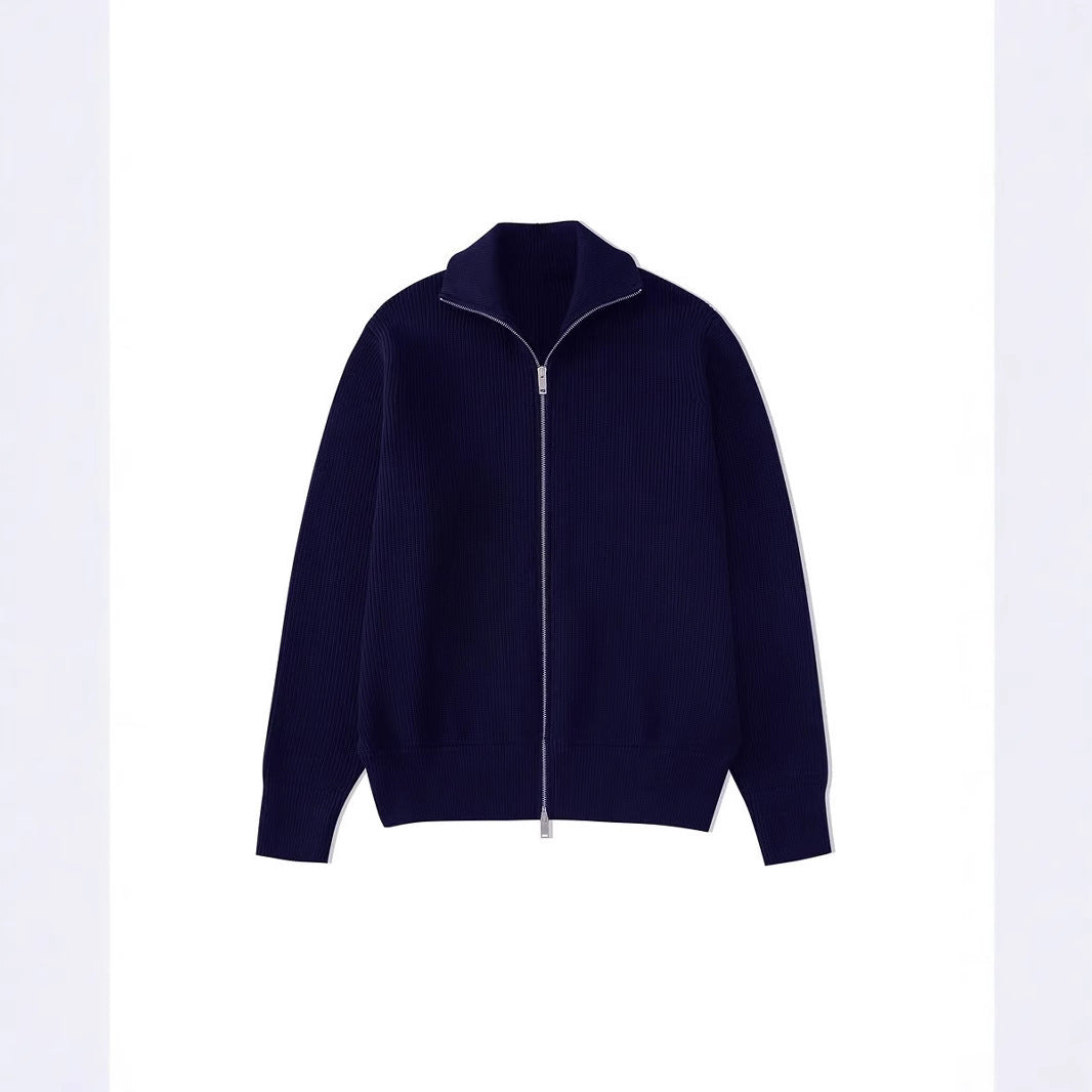 Men's Zip-Up Cardigan - High Neck - Full Sleeve - Classic Design