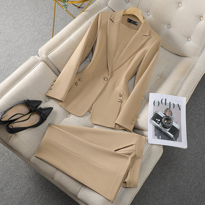 Women’s Blazer Suit Set – Tailored Fit – Single-Breasted – Sharp Lapels – Formal Look