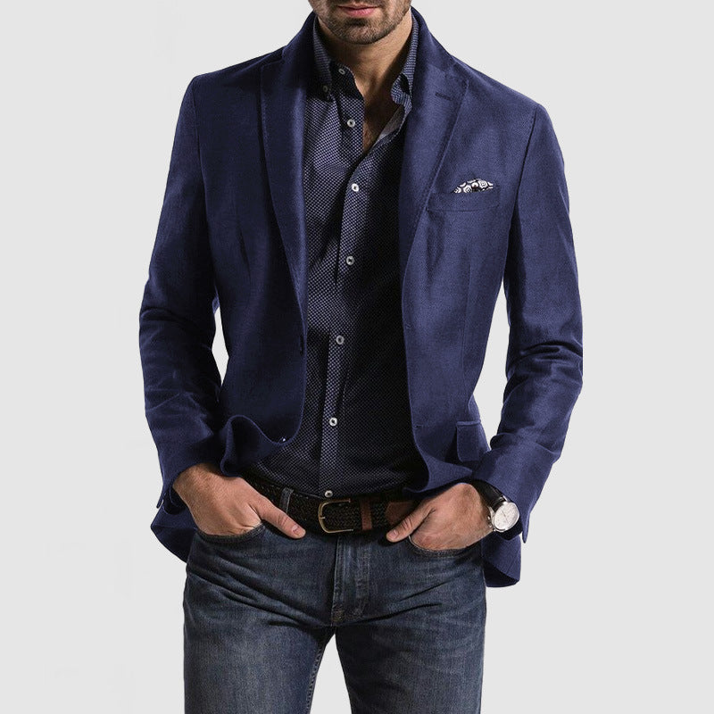 Men’s Suit Jacket – Slim Fit – Wool Blend – Notch Lapel – Single-Breasted Formal Wear