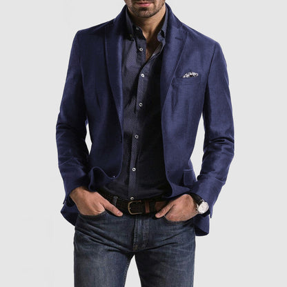 Men’s Suit Jacket – Slim Fit – Wool Blend – Notch Lapel – Single-Breasted Formal Wear