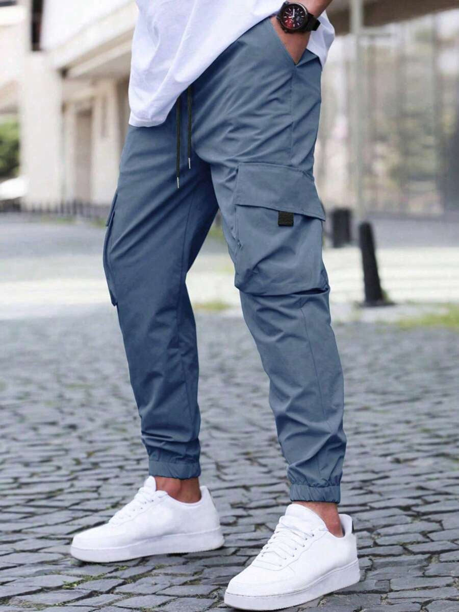 Men’s Cargo Jogger Pants – Relaxed Fit – Tapered Leg – Drawstring Waist
