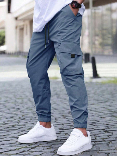 Men’s Cargo Jogger Pants – Relaxed Fit – Tapered Leg – Drawstring Waist