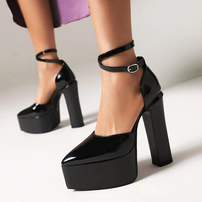 Women's chic leather heels